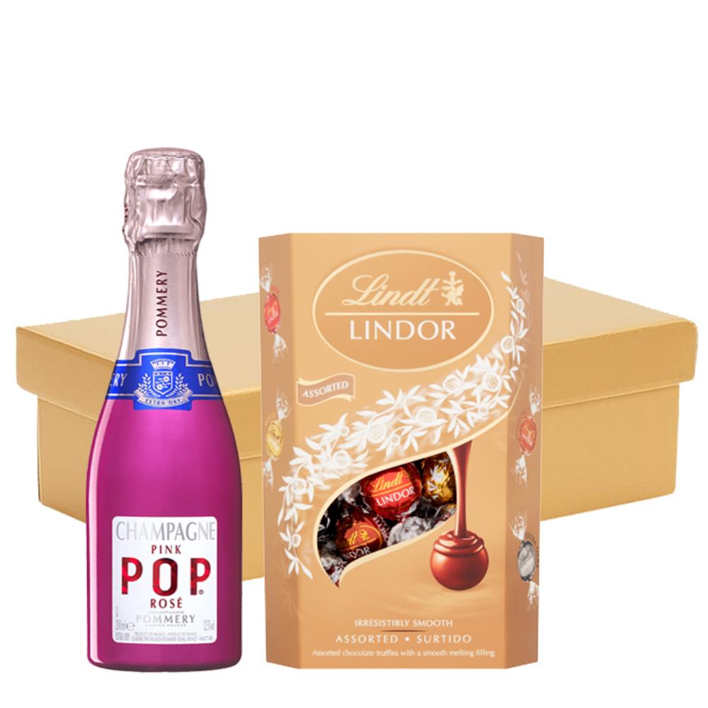 Pommery Pink POP Rose 20cl And Chocolates In Gift Hamper